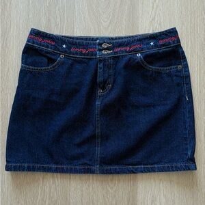Tommy Hilfiger Women's Dark Blue Denim Mini Skirt